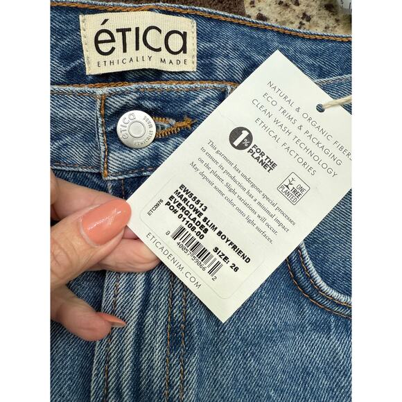 Etica marlowe slim boyfriend everglades baggy wide leg denim jeans 26 NWT ($188) - Picture 5 of 10